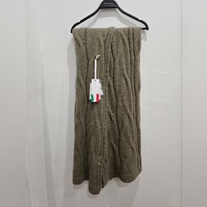 COCOGIO ITALY THROW BLANKET 50x60 Knit Olive Color